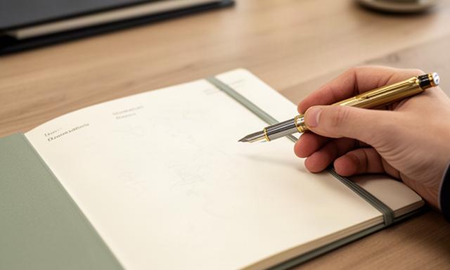 規約に関する問い合わせ内容を整理するノートと筆記具