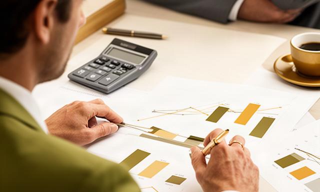 経営者が月次の損益資料で営業利益率と限界利益を確認する様子