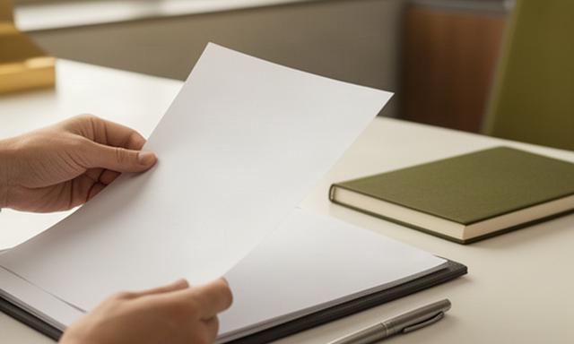改定日を記録した社内文書を担当者が確認している様子